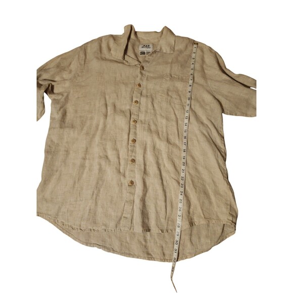 Flax By Jeanne Englehart Shirt Womens Large Vintage 90s Oversized Oatmeal Beige - Picture 7 of 7